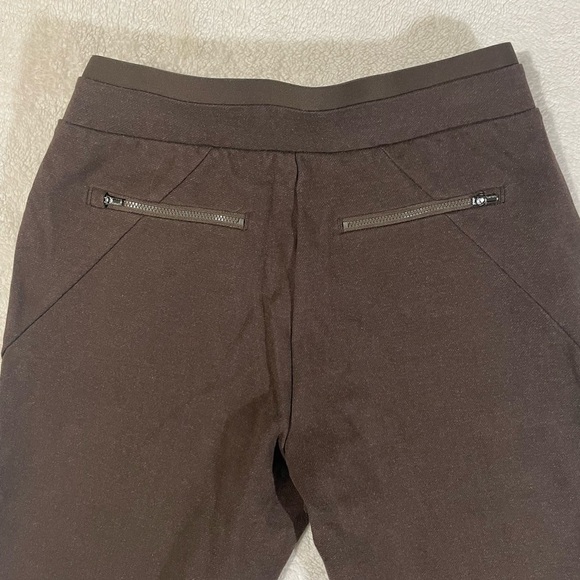 Athleta Pants Womens M Petite Brown Venice Heathered Pintuck Equestrian Athletic - Picture 6 of 12